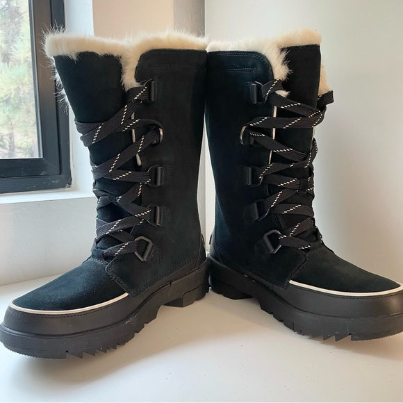 Sorel- Tivioli IV women’s black tall furry suede waterproof boots- 10 - Picture 3 of 14